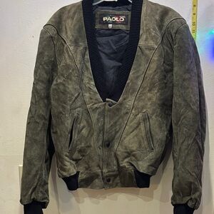 Paolo Men's Olive Green Leather Jacket